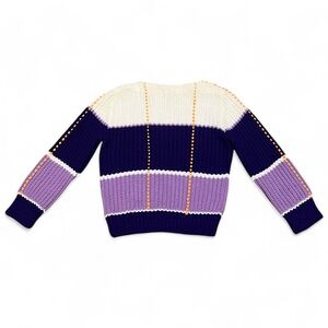 American Vintage Purple Colorblock Sweater